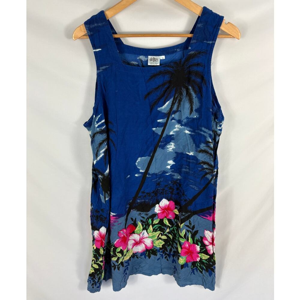 Hi Lites Tropical Print Tank Dress Size 1X